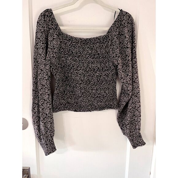 Womens Faherty Beatrice Smocked Top in Leaf Batik Size M - Picture 3 of 7